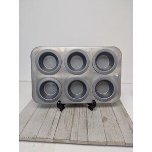 Rema #1 Airbake Muffin Pan 6 Cupcake Aluminum Double-Wall Baking Tin Vintage USA